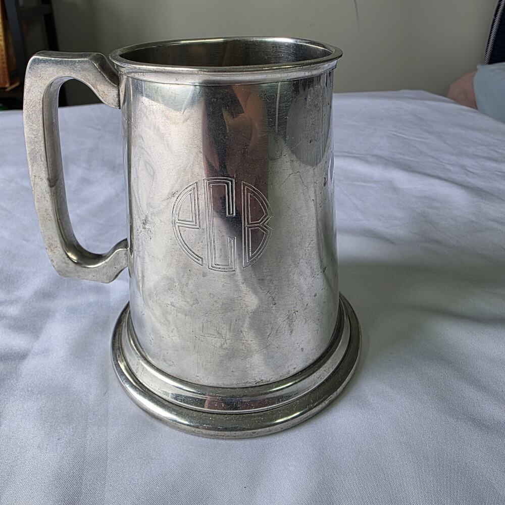 Stieff Pewter E-1 Tankard Mug Spain Vintage 1960's